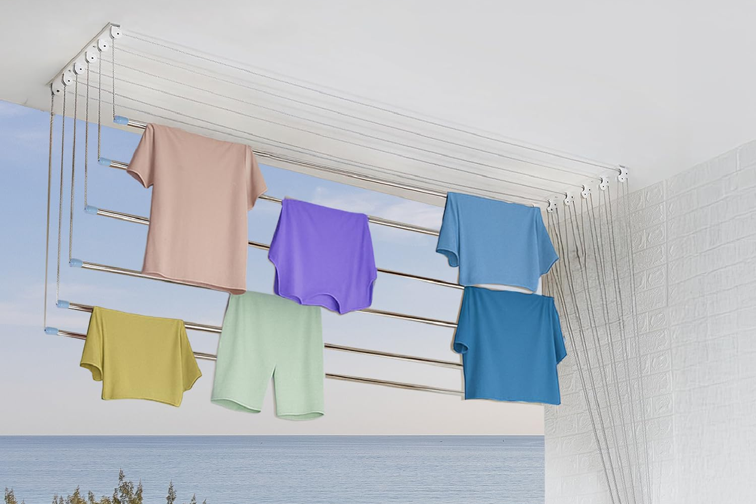 ceiling mounted pulley cloth hanger for apartment installation